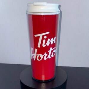 Tim Hortons Red Travel Mug Tumbler Plastic 2020